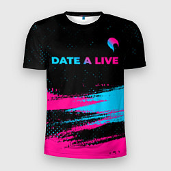Футболка спортивная мужская Date A Live - neon gradient: символ сверху, цвет: 3D-принт