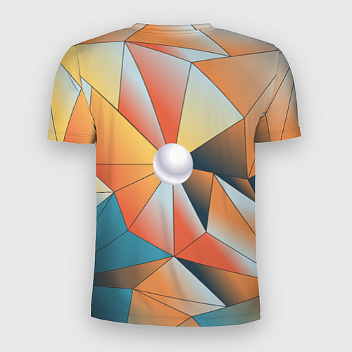 Мужская спорт-футболка Жемчужина - градиент из полигональных треугольнико / 3D-принт – фото 2