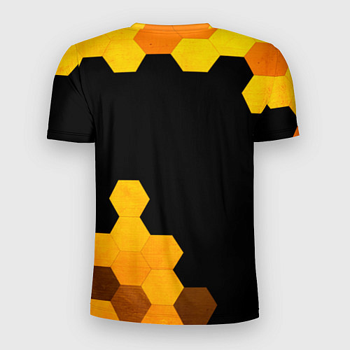 Мужская спорт-футболка Half-Life - gold gradient: надпись, символ / 3D-принт – фото 2
