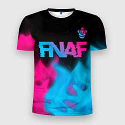 Футболка спортивная мужская FNAF - neon gradient: символ сверху, цвет: 3D-принт