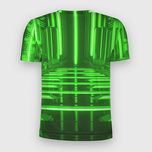 Мужская спорт-футболка Зеленые световые объекты / 3D-принт – фото 2