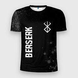 Мужская спорт-футболка Berserk glitch на темном фоне: надпись, символ