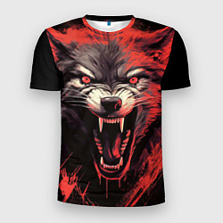 Мужская спорт-футболка Злой волк