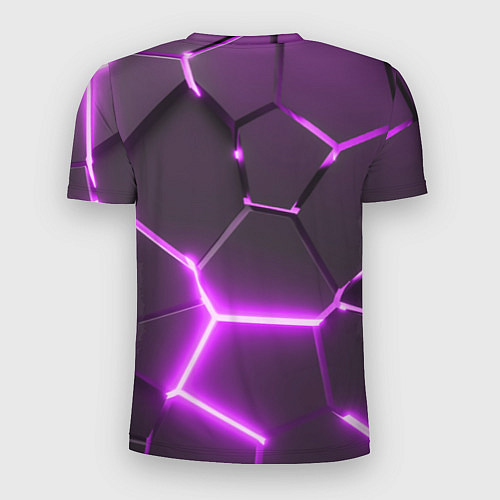 Мужская спорт-футболка Киберпанк призрачная свобода фиолетовый неон / 3D-принт – фото 2