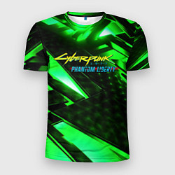 Футболка спортивная мужская Cyberpunk 2077 phantom liberty neon green, цвет: 3D-принт