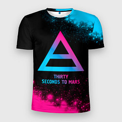 Мужская спорт-футболка Thirty Seconds to Mars - neon gradient