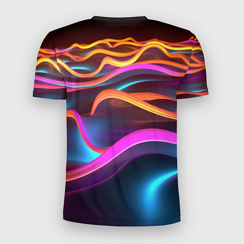 Мужская спорт-футболка Неоновые фиолетовые волны / 3D-принт – фото 2