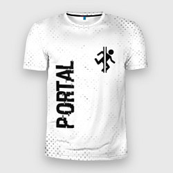 Мужская спорт-футболка Portal glitch на светлом фоне: надпись, символ
