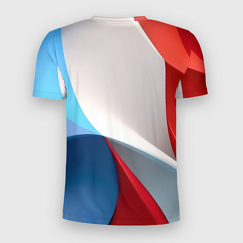 Мужская спорт-футболка Абстракция белый синий красный / 3D-принт – фото 2
