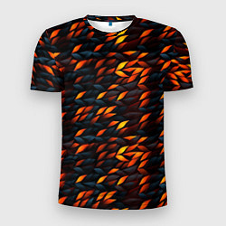 Мужская спорт-футболка Black orange texture