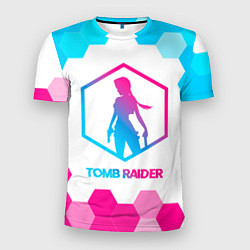 Мужская спорт-футболка Tomb Raider neon gradient style