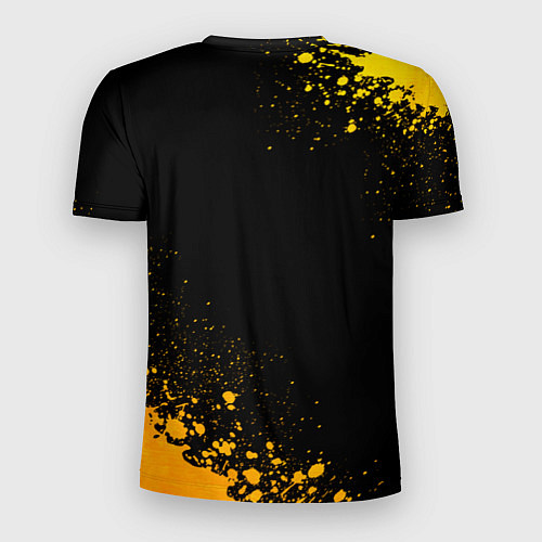 Мужская спорт-футболка Queen - gold gradient: надпись, символ / 3D-принт – фото 2