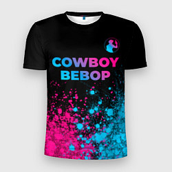 Мужская спорт-футболка Cowboy Bebop - neon gradient: символ сверху