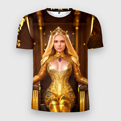 Мужская спорт-футболка Девушка королева на троне