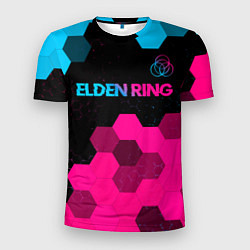 Мужская спорт-футболка Elden Ring - neon gradient: символ сверху