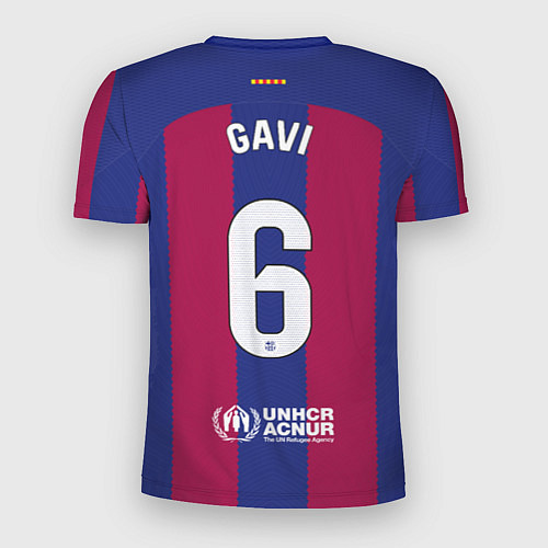 Мужская спорт-футболка Гави Барселона форма 2324 домашняя / 3D-принт – фото 2