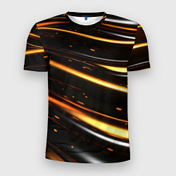 Футболка спортивная мужская Золотые плавные линии, цвет: 3D-принт