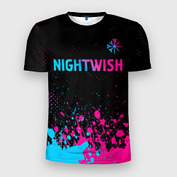 Мужская спорт-футболка Nightwish - neon gradient: символ сверху