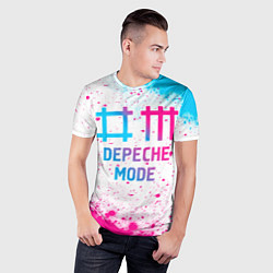 Футболка спортивная мужская Depeche Mode neon gradient style, цвет: 3D-принт — фото 2