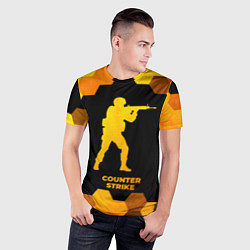 Футболка спортивная мужская Counter Strike - gold gradient, цвет: 3D-принт — фото 2