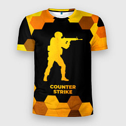 Мужская спорт-футболка Counter Strike - gold gradient