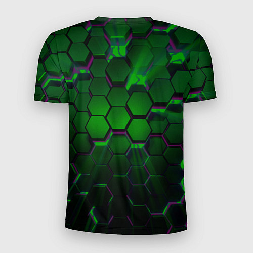 Мужская спорт-футболка Зелёные соты / 3D-принт – фото 2