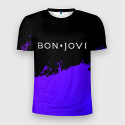 Мужская спорт-футболка Bon Jovi purple grunge