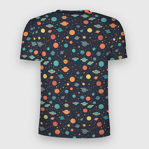 Мужская спорт-футболка Темный космос с планетами паттерн / 3D-принт – фото 2