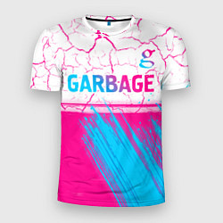 Футболка спортивная мужская Garbage neon gradient style: символ сверху, цвет: 3D-принт