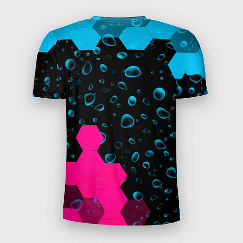 Мужская спорт-футболка Infiniti - neon gradient: надпись, символ / 3D-принт – фото 2