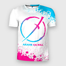 Футболка спортивная мужская Akame ga Kill neon gradient style, цвет: 3D-принт