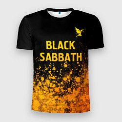 Мужская спорт-футболка Black Sabbath - gold gradient: символ сверху