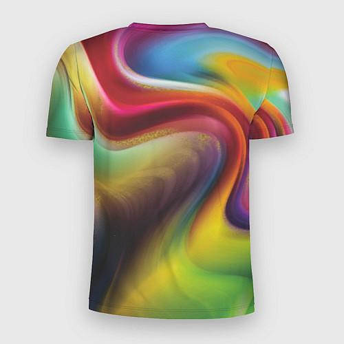 Мужская спорт-футболка Rainbow waves / 3D-принт – фото 2