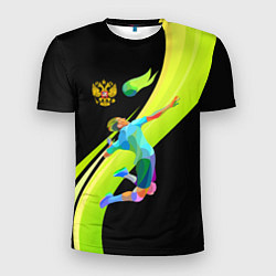 Футболка спортивная мужская Волейбол Россия, цвет: 3D-принт