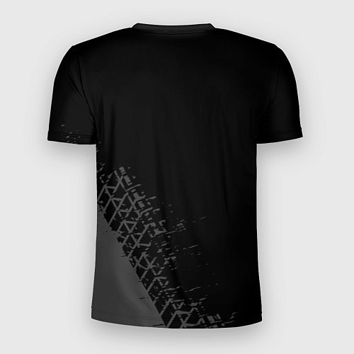 Мужская спорт-футболка Mazda speed на темном фоне со следами шин: надпись / 3D-принт – фото 2