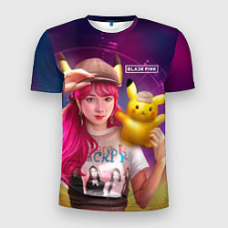 Мужская спорт-футболка Jisoo and Pikachu