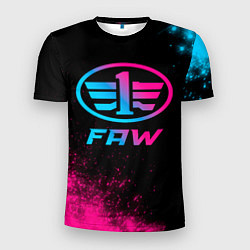 Мужская спорт-футболка FAW - neon gradient