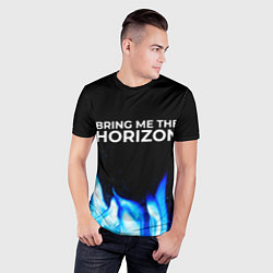 Футболка спортивная мужская Bring Me the Horizon blue fire, цвет: 3D-принт — фото 2