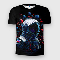 Мужская спорт-футболка Российский астронавт - планеты