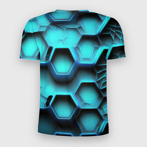 Мужская спорт-футболка Броня из неоновых плит / 3D-принт – фото 2
