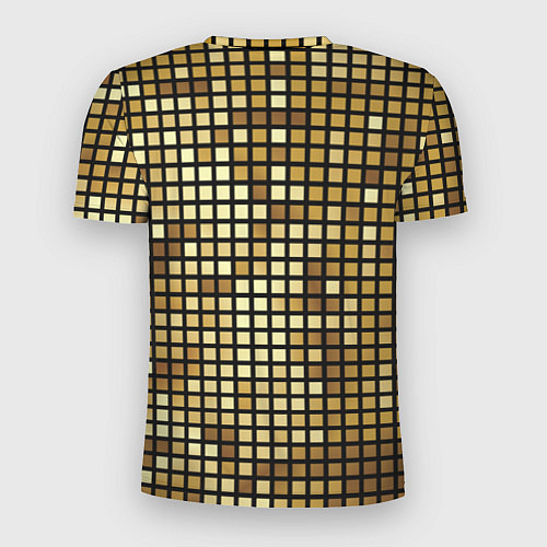 Мужская спорт-футболка Золотой диско шар и золотая мозаика / 3D-принт – фото 2