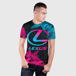 Футболка спортивная мужская Lexus - neon gradient, цвет: 3D-принт — фото 2
