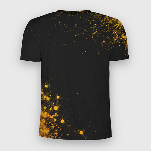 Мужская спорт-футболка Papa Roach - gold gradient: надпись, символ / 3D-принт – фото 2