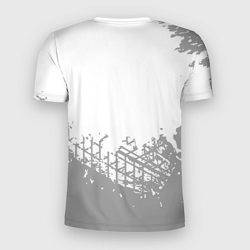 Мужская спорт-футболка Genesis speed на светлом фоне со следами шин: симв / 3D-принт – фото 2