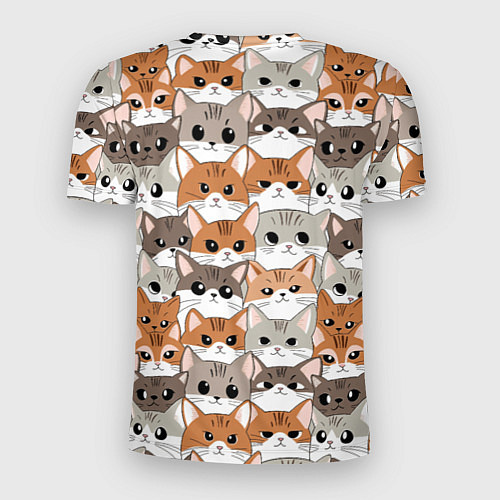 Мужская спорт-футболка Паттерн милые котики / 3D-принт – фото 2