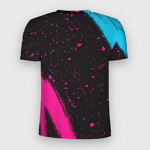 Мужская спорт-футболка Death Stranding - neon gradient: надпись, символ / 3D-принт – фото 2