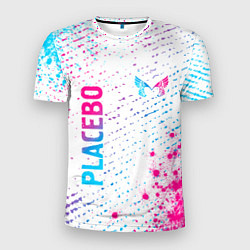 Мужская спорт-футболка Placebo neon gradient style: надпись, символ