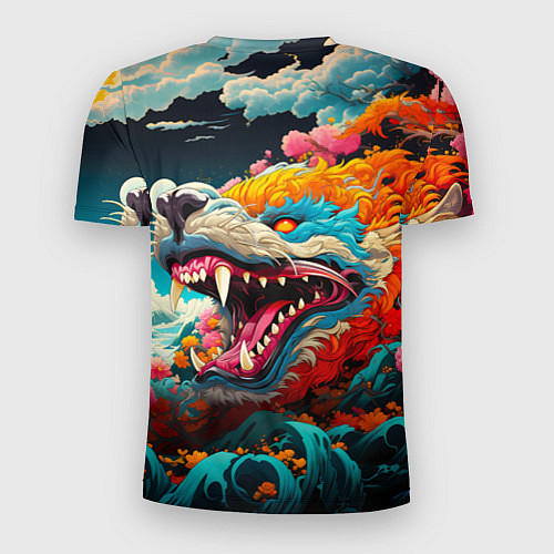 Мужская спорт-футболка Ребекка и дракон - Киберпанк аниме / 3D-принт – фото 2