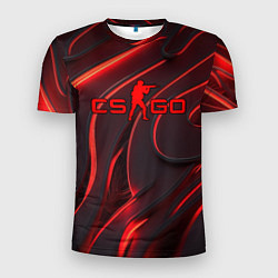 Мужская спорт-футболка CSGO red abstract