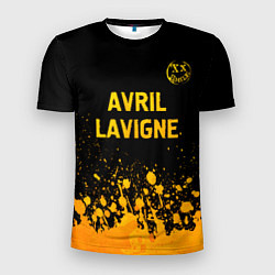 Мужская спорт-футболка Avril Lavigne - gold gradient: символ сверху